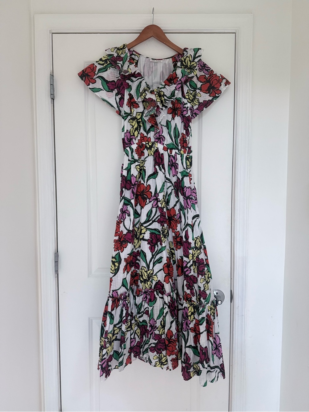 Roller Rabbit Jorales Esmeralda Floral V-Neck Maxi Dress | S | EUC